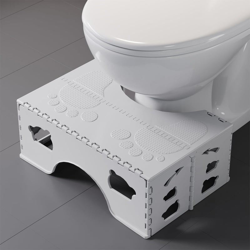 Foldable Toilet Stool Poop Stool Adult Portable Squatting Potty for Travel Size 7 Inch Toilet Stool Squat Adult Collapsible Pooping Foot Stool for Bathroom Toilet Step for Kids